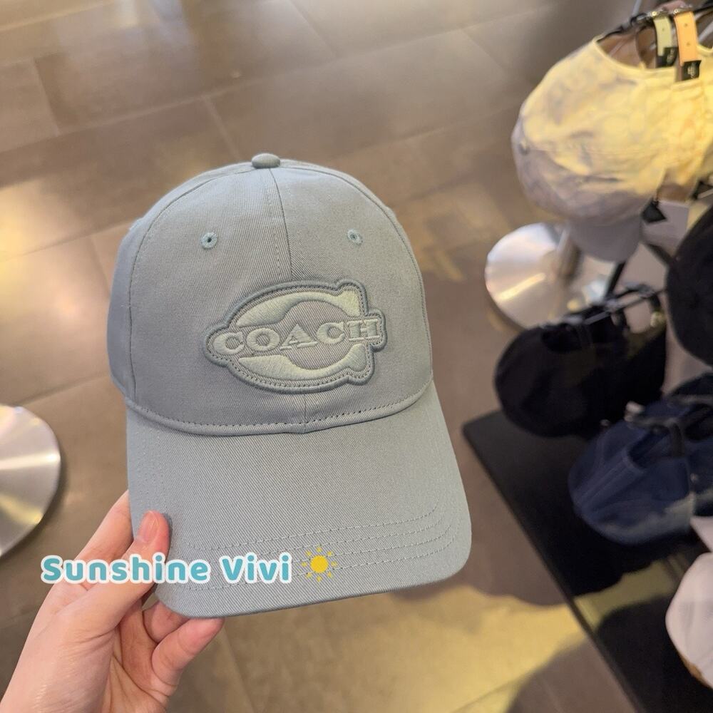 NWT Coach Unisex Soho Flat Brim Baseball Hat Sea Mist CCQ59